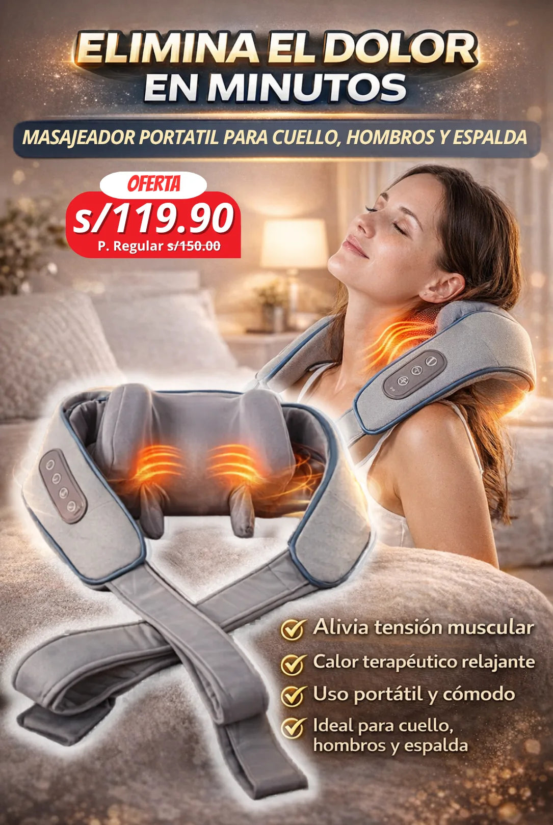 Masajeador para cuello, hombros y espalda