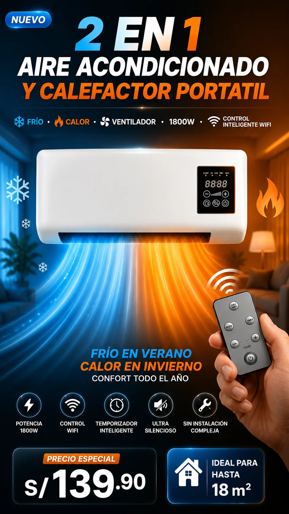 AIRE ACONDICIONADO 2 EN 1